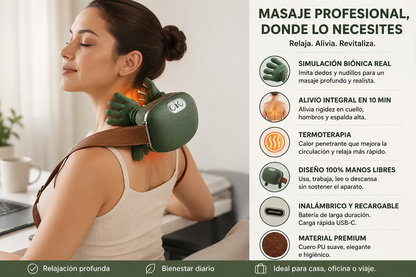 Masajeador inteligente – Alivio Profundo de Cuello, Hombros, Espalda y Piernas