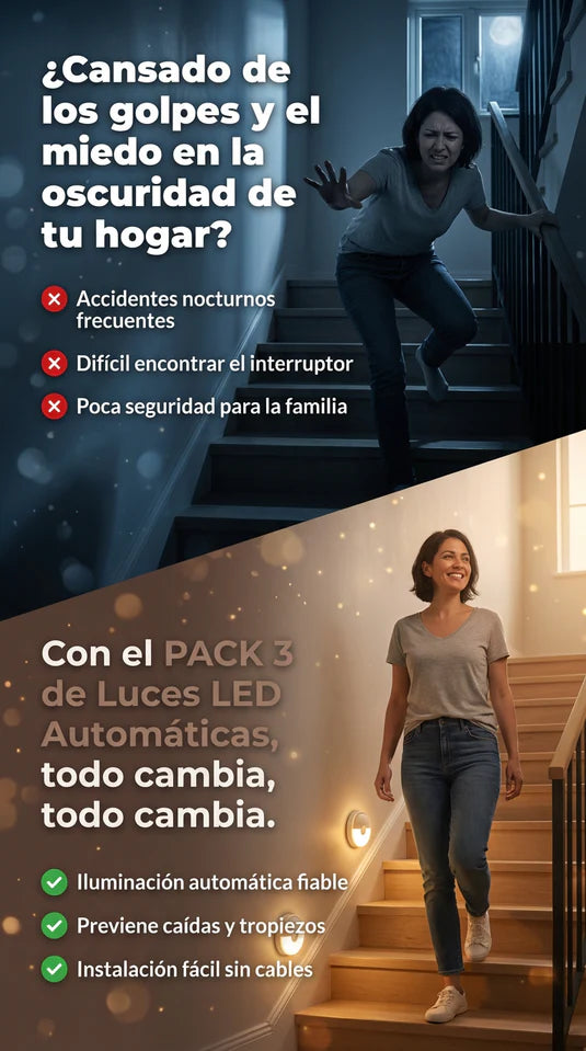 LUZ LED SENSOR DE MOVIMIENTO x3